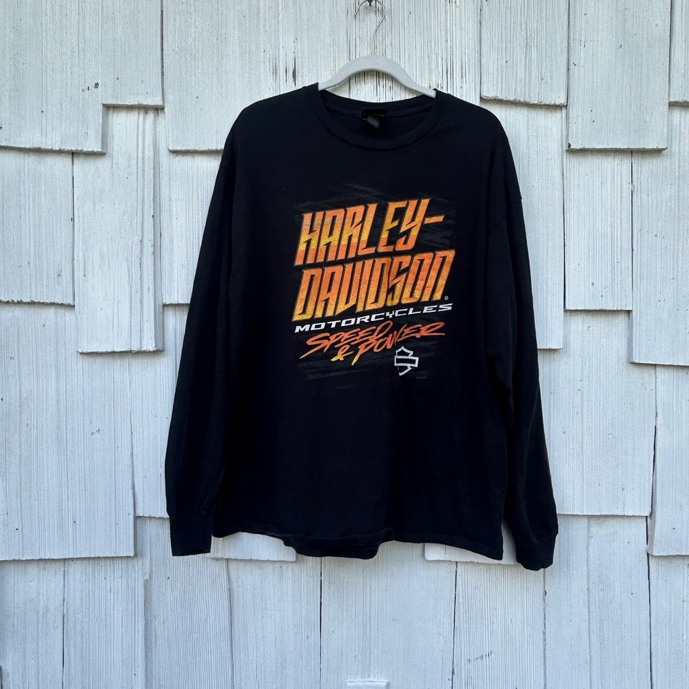 Harley Davidson Bartels Los Angeles Long Sleeve T-Shirt Mens XL Black 2024
